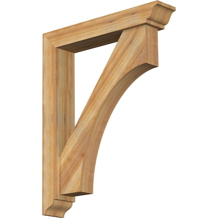 Ekena Millwork Westlake Traditional Rough Sawn Bracket w/ Offset Brace, Western Red Cedar, 6"W x 32"D x 40"H BKT0604X32X40WTL01RWR